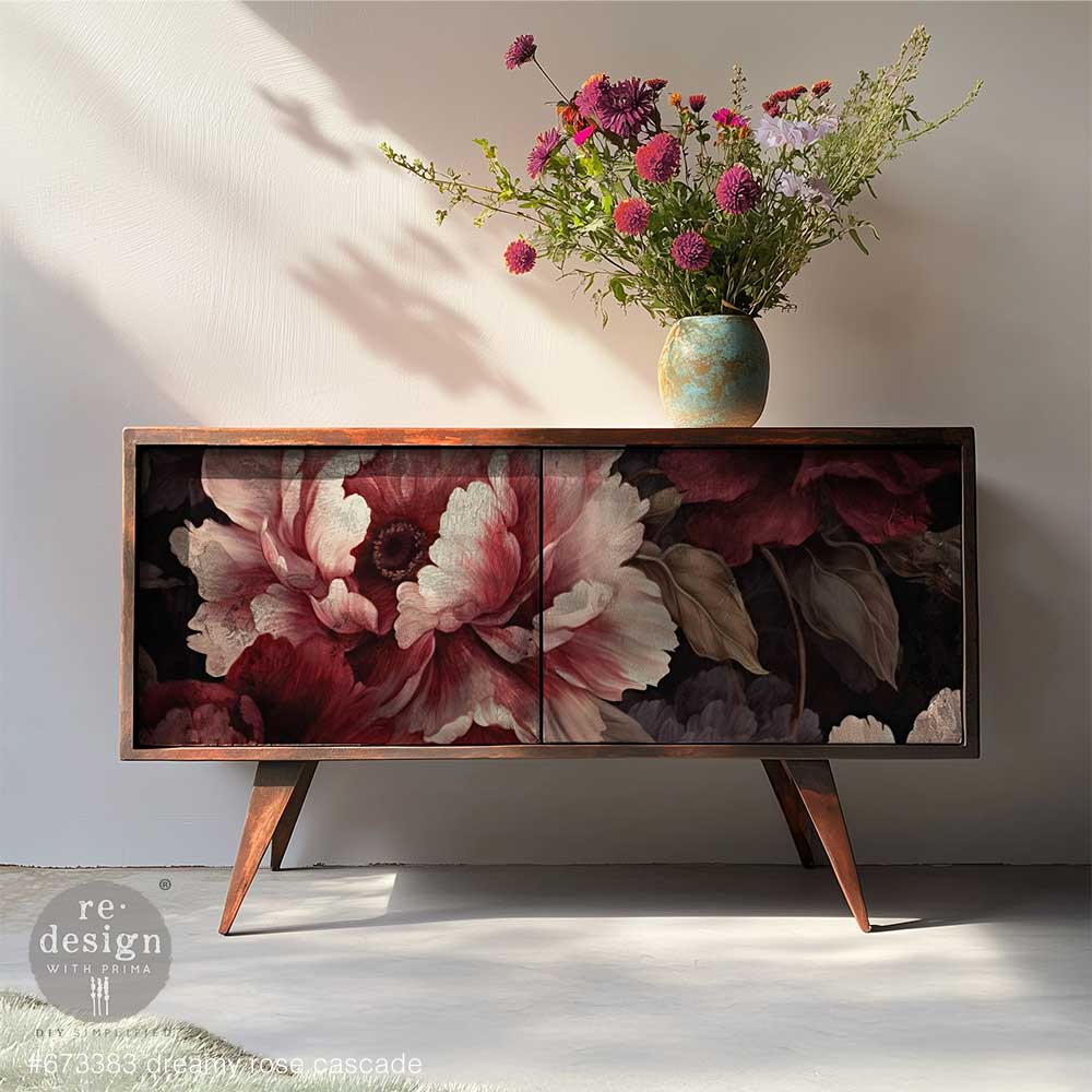 NEW! Redesign Limited A1 Decoupage Fibre Paper - DREAMY ROSE CASCADE (59.44cm x 84.07cm) - Rustic Farmhouse Charm