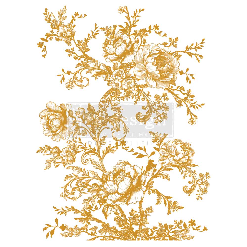 NEW! Redesign Gold Foil Transfer - EGLANTINE ELEGANCE (45.72cm x 60.96cm) - Rustic Farmhouse Charm