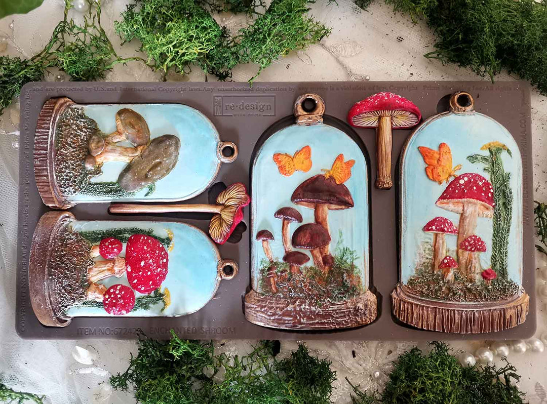NEW! Redesign Mould - ENCHANTED SHROOM (5" x 10") - Rustic Farmhouse Charm
