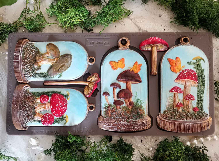 NEW! Redesign Mould - ENCHANTED SHROOM (5" x 10") - Rustic Farmhouse Charm