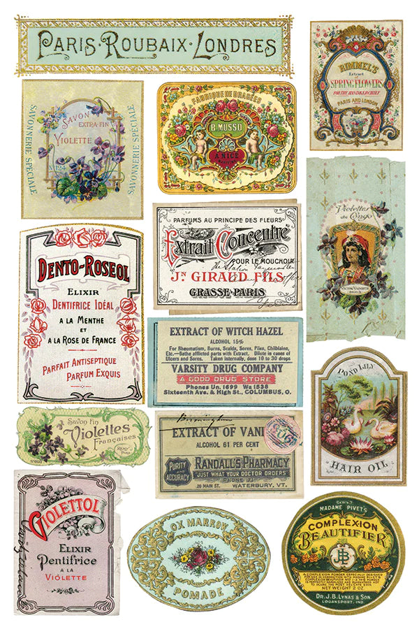 EPHEMERAL MELANGE Transfer Pad by IOD (set of eight 8"x12" sheets) - Rustic Farmhouse Charm