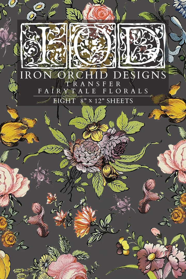 IOD Transfer Pad - FAIRYTALE FLORALS (set of eight 8"x12" sheets) - Rustic Farmhouse Charm