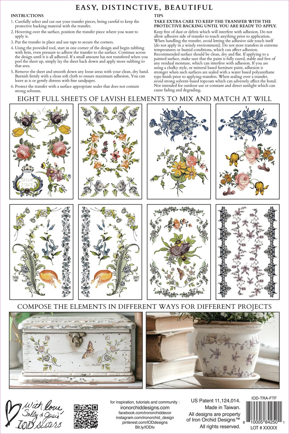 IOD Transfer Pad - FAIRYTALE FLORALS (set of eight 8"x12" sheets) - Rustic Farmhouse Charm