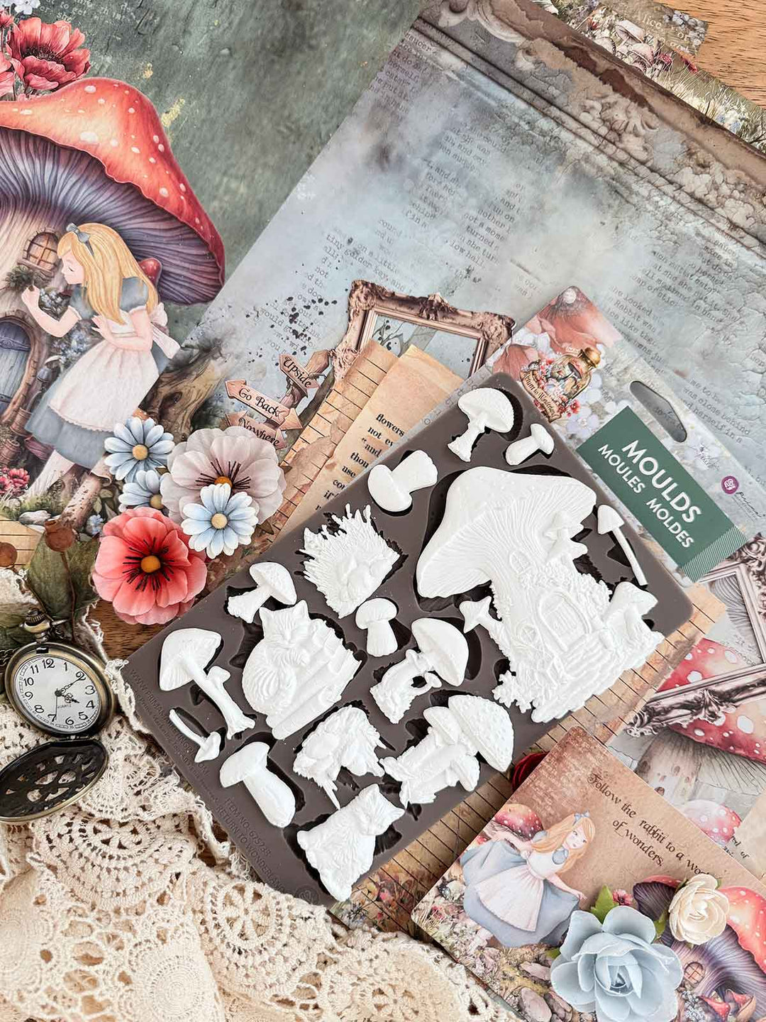 NEW! Redesign Mould - FAIRYTALE FUNGI (5" x 8") - Rustic Farmhouse Charm