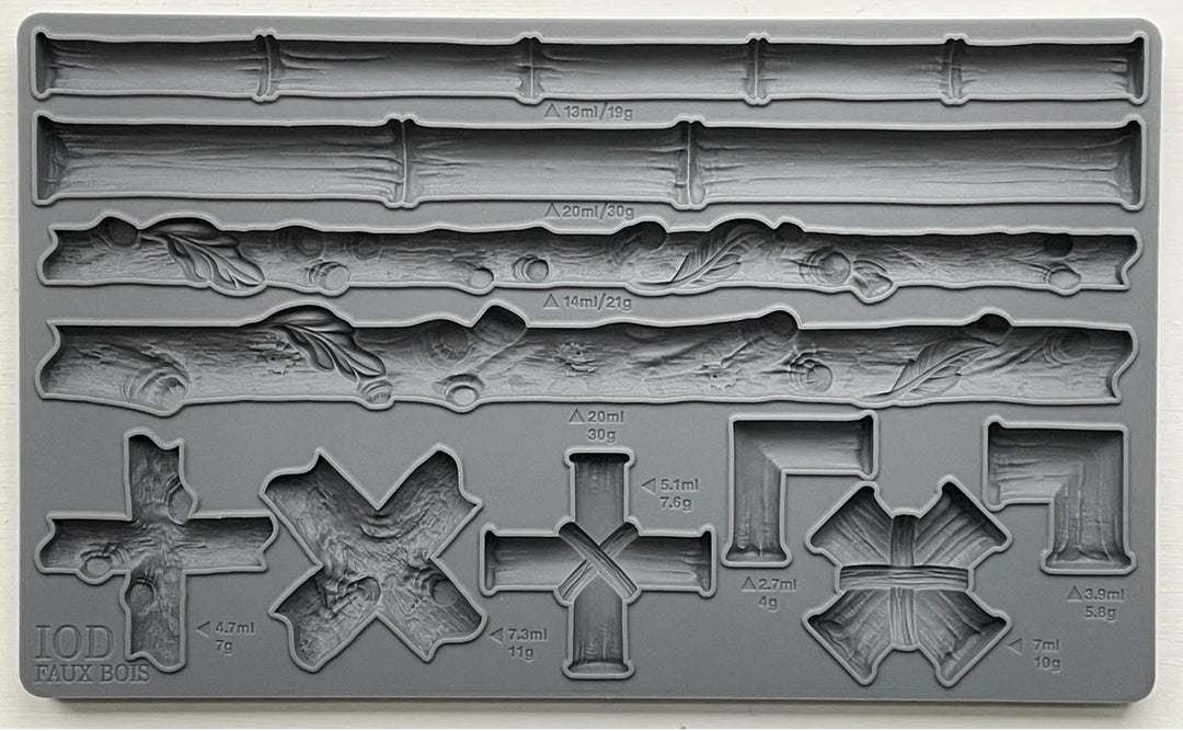 NEW! FAUX BOIS Mould by IOD (6"x10", 15.24cm x 25.4cm) - Rustic Farmhouse Charm