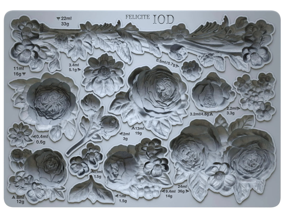 IOD Mould - FELICITE (5"x7", 12.7cm x 17.78cm, extra deep) - Rustic Farmhouse Charm