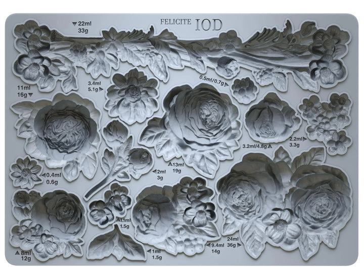 IOD Mould - FELICITE (5"x7", 12.7cm x 17.78cm, extra deep) - Rustic Farmhouse Charm