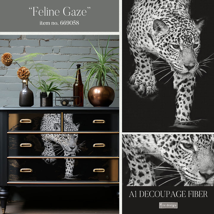 NEW! FELINE GAZE Redesign A1 Decoupage Fibre Paper (59.44cm x 84.07cm) - Rustic Farmhouse Charm