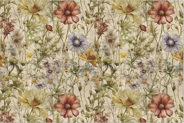 Decoupage Tissue Paper - Field of Wildflowers 2 (50.8cm x 76.2cm) - Rustic Farmhouse Charm