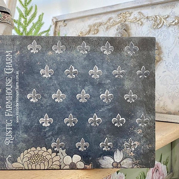 FLEUR DE LIS PATTERN Designer Stencil by Rustic Farmhouse Charm - Rustic Farmhouse Charm