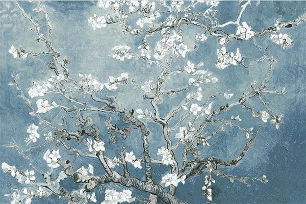 Decoupage Tissue Paper - Floral Almond Tree by Van Gogh Soft Teal (50.8cm x 76.2cm) - Rustic Farmhouse Charm