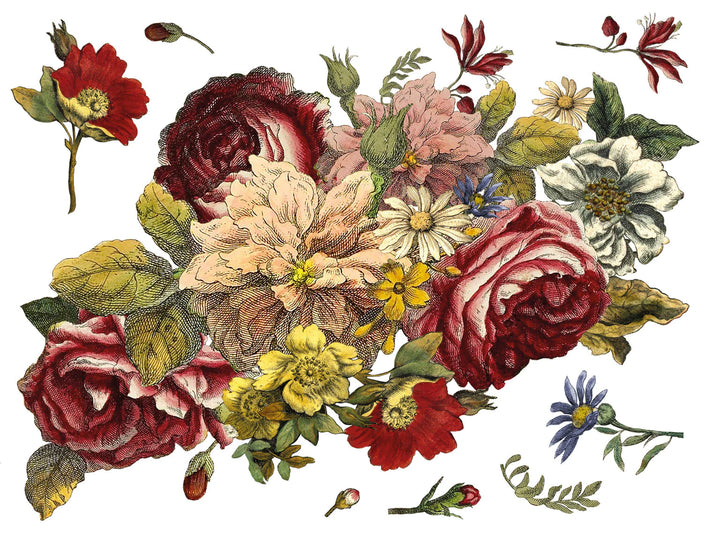 FLORAL ANTHOLOGY Transfer Pad by IOD (set of four 12"x16" sheets) - Rustic Farmhouse Charm