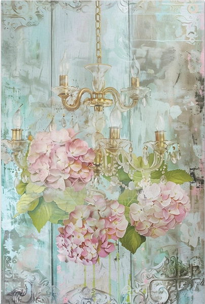 Decoupage Tissue Paper - Floral Chandelier (50.8cm x 76.2cm) - Rustic Farmhouse Charm