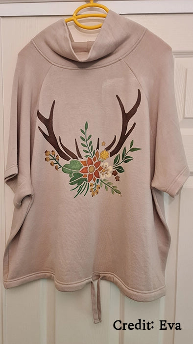 FLORAL ANTLERS Designer Stencil by Rustic Farmhouse Charm - Rustic Farmhouse Charm