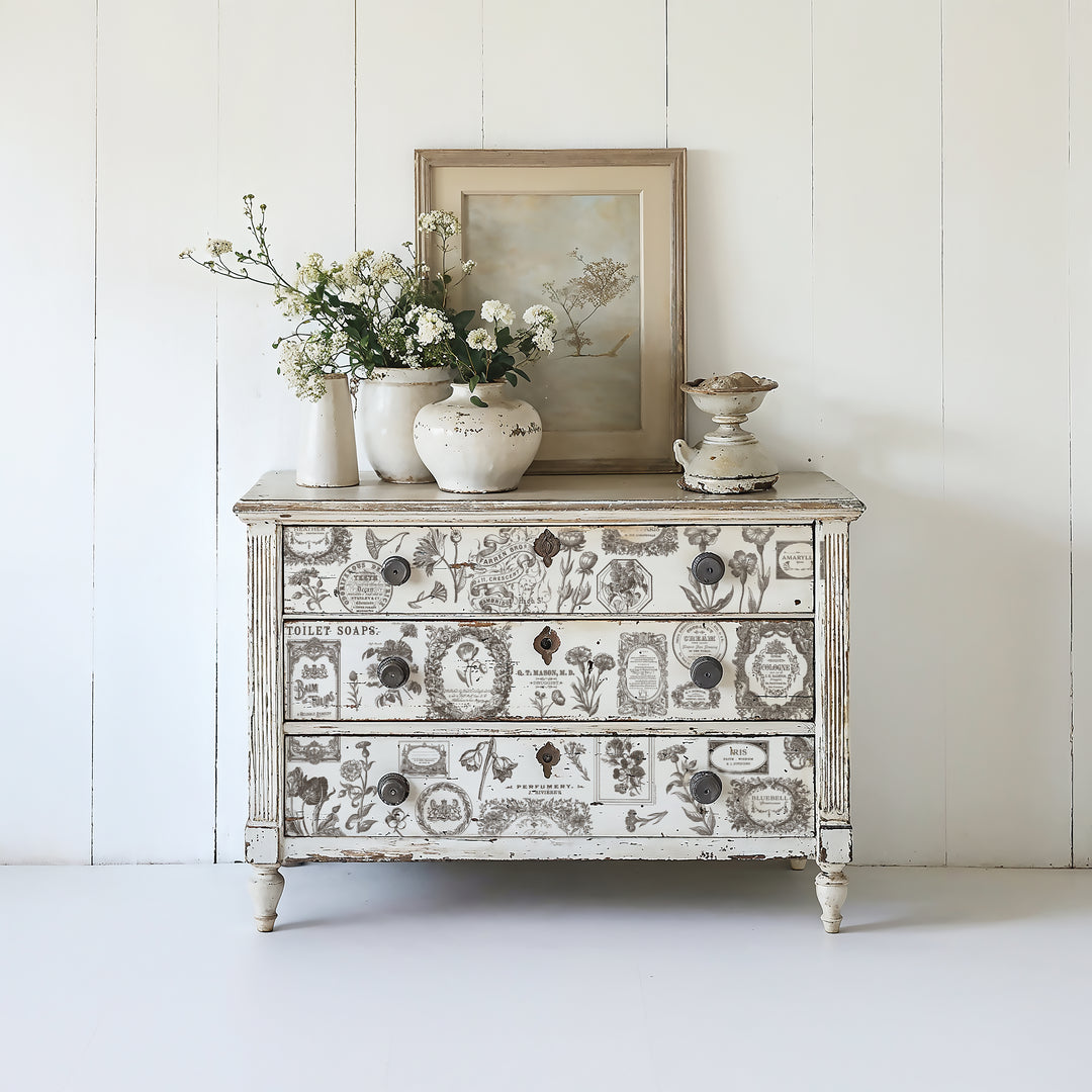 NEW! IOD Paint Inlay - FLORIOGRAPHY (set of eight 12"x16" sheets) - Rustic Farmhouse Charm