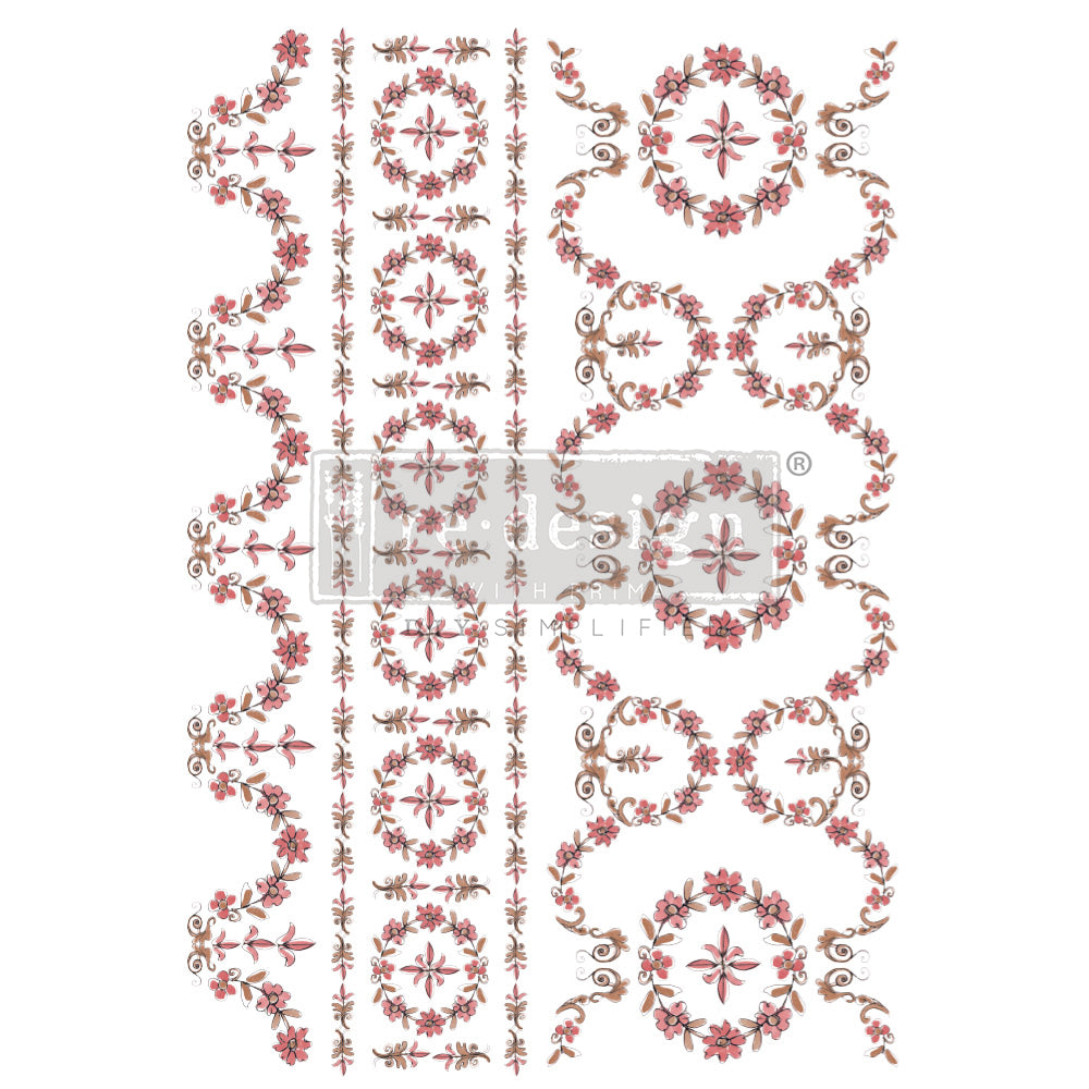 Redesign Transfer - FLOWER GARLAND by Annie Sloan (60.96cm x 88.9cm) - Rustic Farmhouse Charm