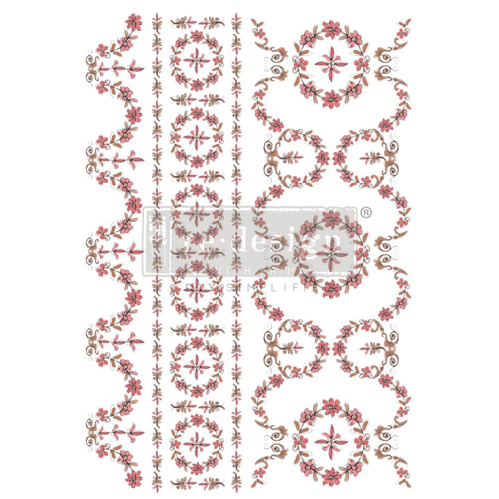 Redesign Transfer - FLOWER GARLAND by Annie Sloan (60.96cm x 88.9cm) - Rustic Farmhouse Charm