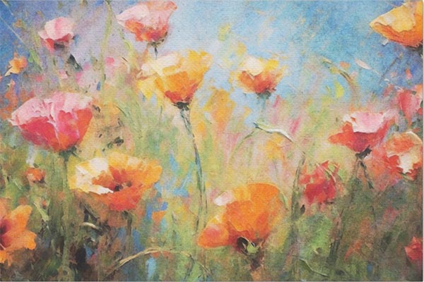 Decoupage Tissue Paper - Flowers in the Field Painting (50.8cm x 76.2cm) - Rustic Farmhouse Charm