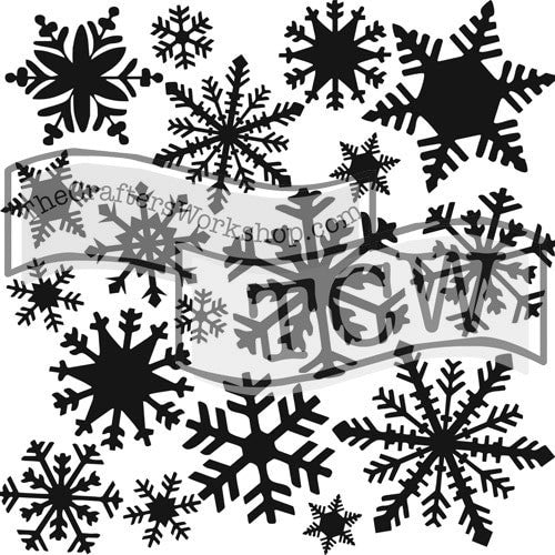 The Crafters Workshop Stencil - FLURRIES (12"x12") - Rustic Farmhouse Charm
