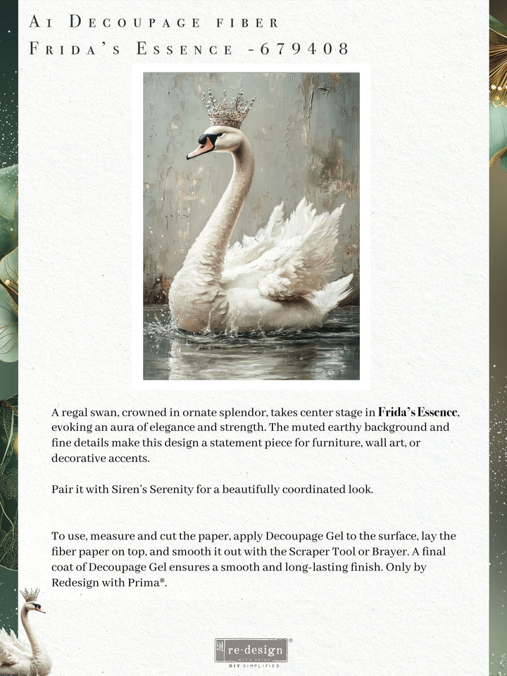 NEW! Redesign Limited A1 Decoupage Fibre Paper - FRIDA'S ESSENCE (59.44cm x 84.07cm) - Rustic Farmhouse Charm
