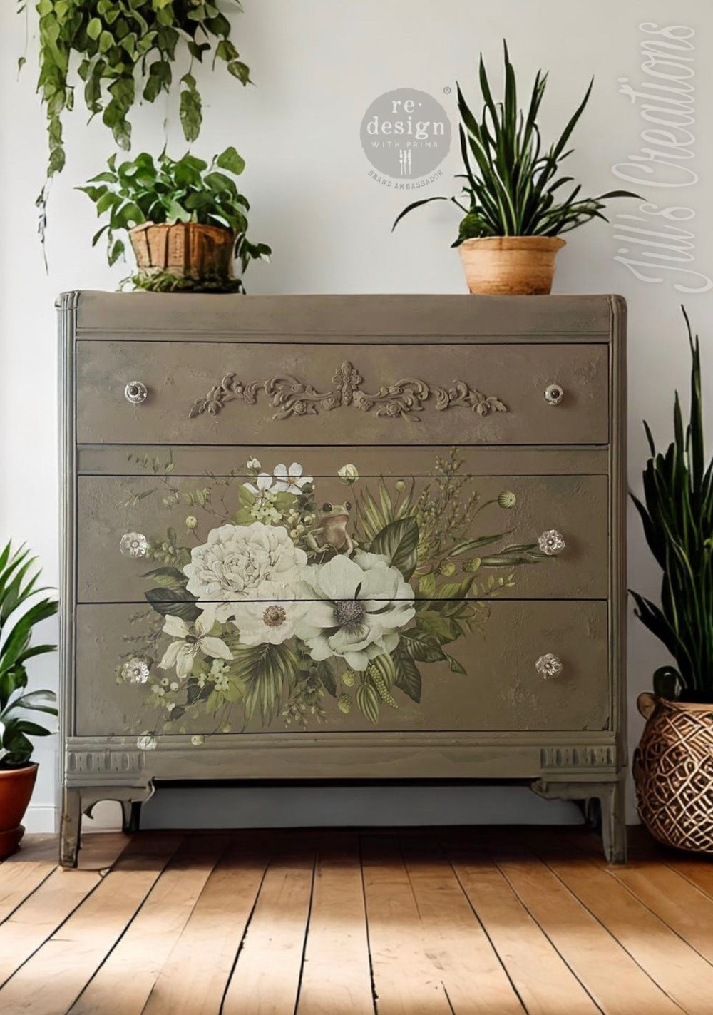 Redesign Transfer - FROGGY MEADOW GREENS (60.96cm x 88.9cm) - Rustic Farmhouse Charm