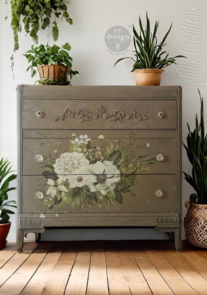 Redesign Transfer - FROGGY MEADOW GREENS (60.96cm x 88.9cm) - Rustic Farmhouse Charm