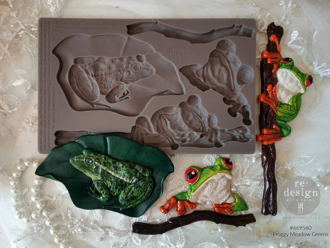 Redesign Mould - FROGGY MEADOW GREENS - Rustic Farmhouse Charm