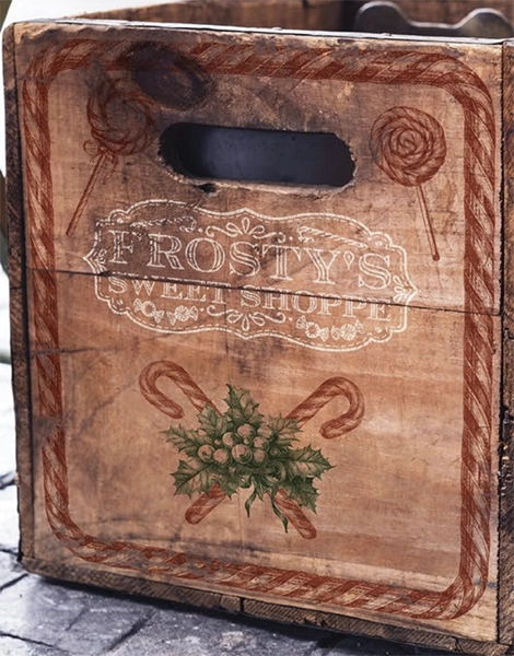 IOD Stamp - FROSTY'S SWEET SHOPPE (12"x12", 30.48cm x 30.48cm) - Rustic Farmhouse Charm