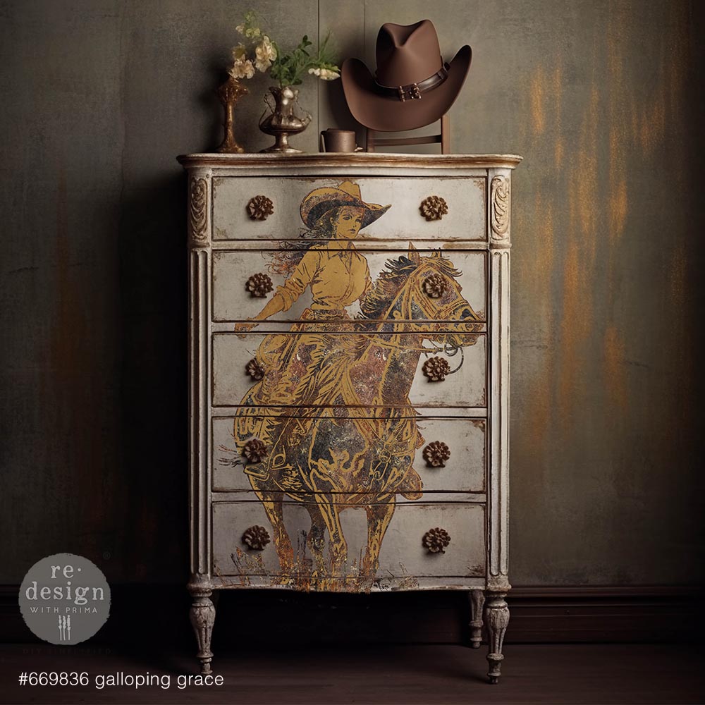 NEW! GALLOPING GRACE Redesign Transfer (60.96cm x 88.9cm) - Rustic Farmhouse Charm