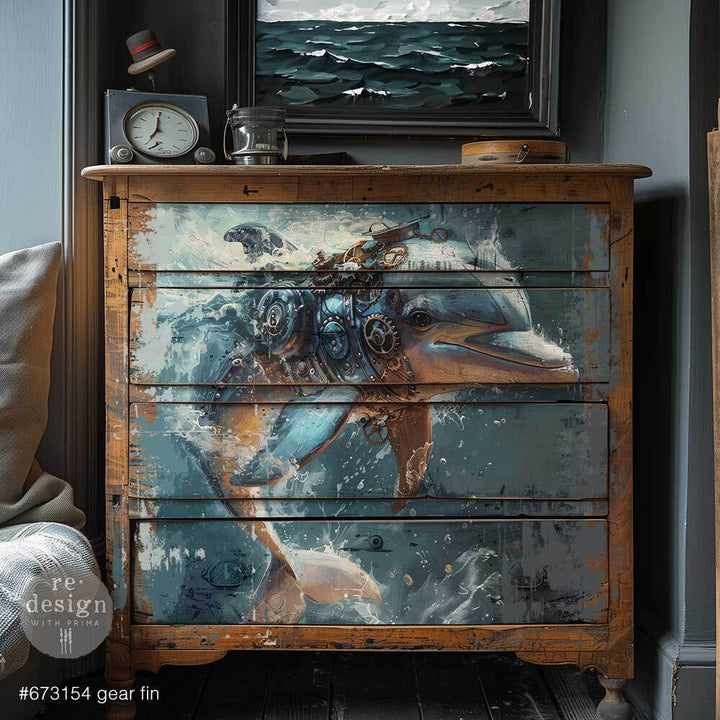 Redesign A1 Decoupage Fibre Paper - GEAR FIN (59.44cm x 84.07cm) - Rustic Farmhouse Charm