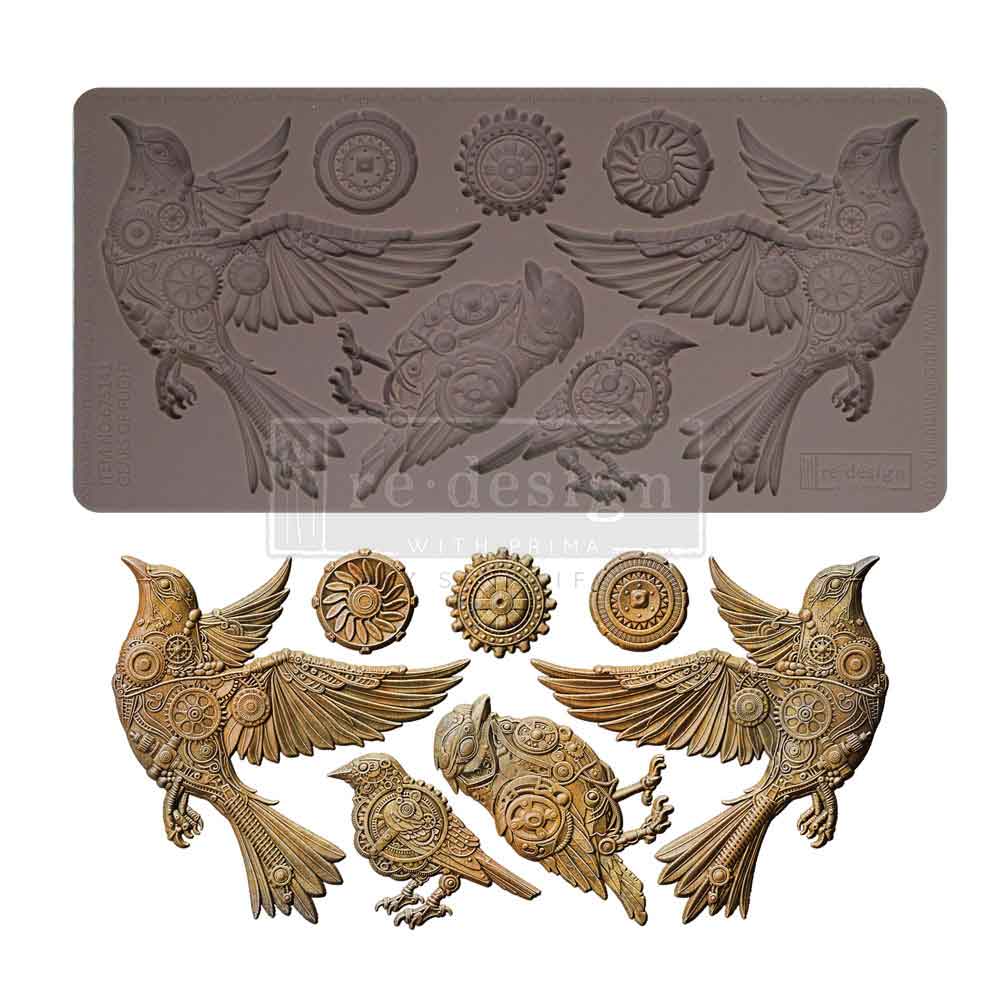 NEW! Redesign Mould - GEARS OF FLIGHT (5" x 10") - Rustic Farmhouse Charm
