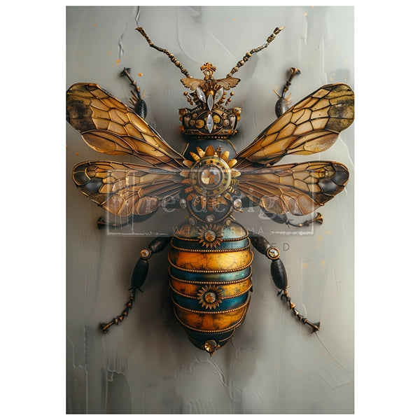 Redesign A1 Decoupage Fibre Paper - GEARSPRING HONEYBEE (59.44cm x 84.07cm) - Rustic Farmhouse Charm