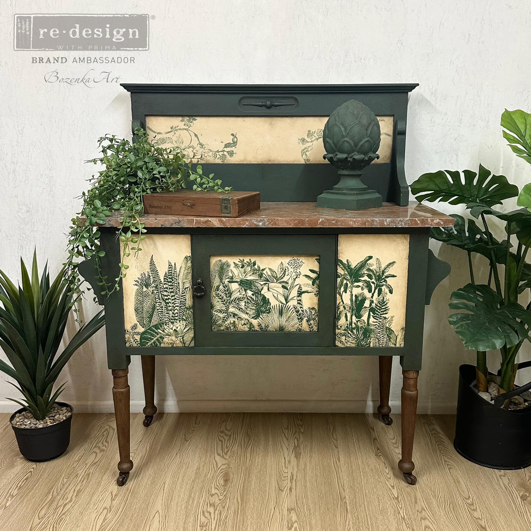 GREEN FOLIAGE Redesign Middy Transfer (3 sheets, each 21.59cm x 27.94cm) - Rustic Farmhouse Charm