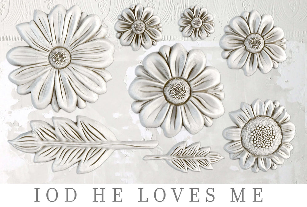 HE LOVES ME Mould by IOD (6"x10", 15.24cm x 25.4cm) - Rustic Farmhouse Charm