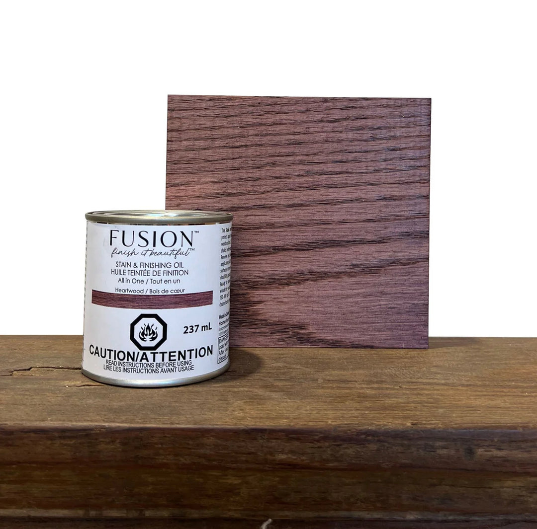 NEW! Fusion™ Stain & Finishing Oil - HEARTWOOD (237ml) - Rustic Farmhouse Charm
