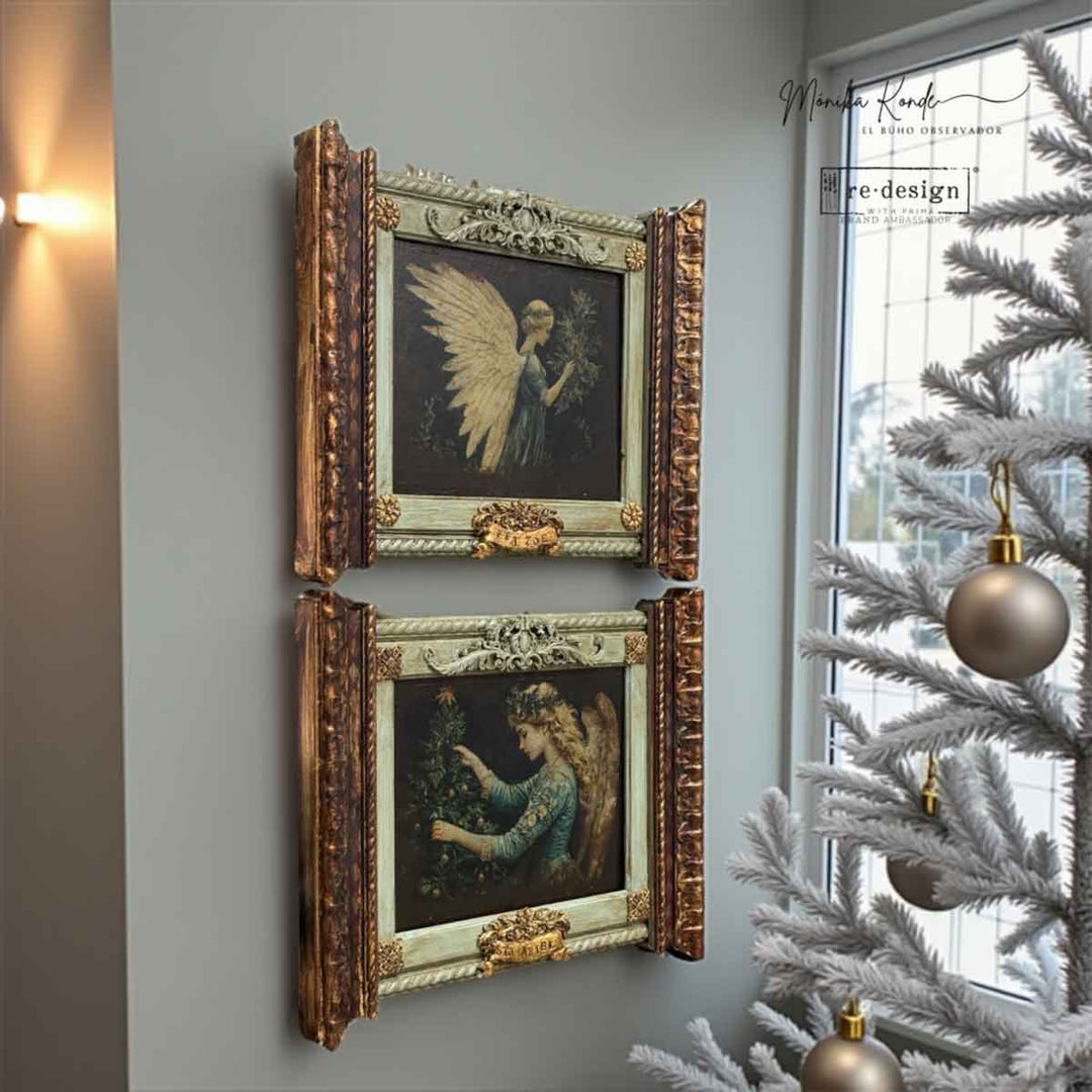 NEW! Redesign A4 Decoupage Fibre Paper - HEAVENLY NOEL - Rustic Farmhouse Charm