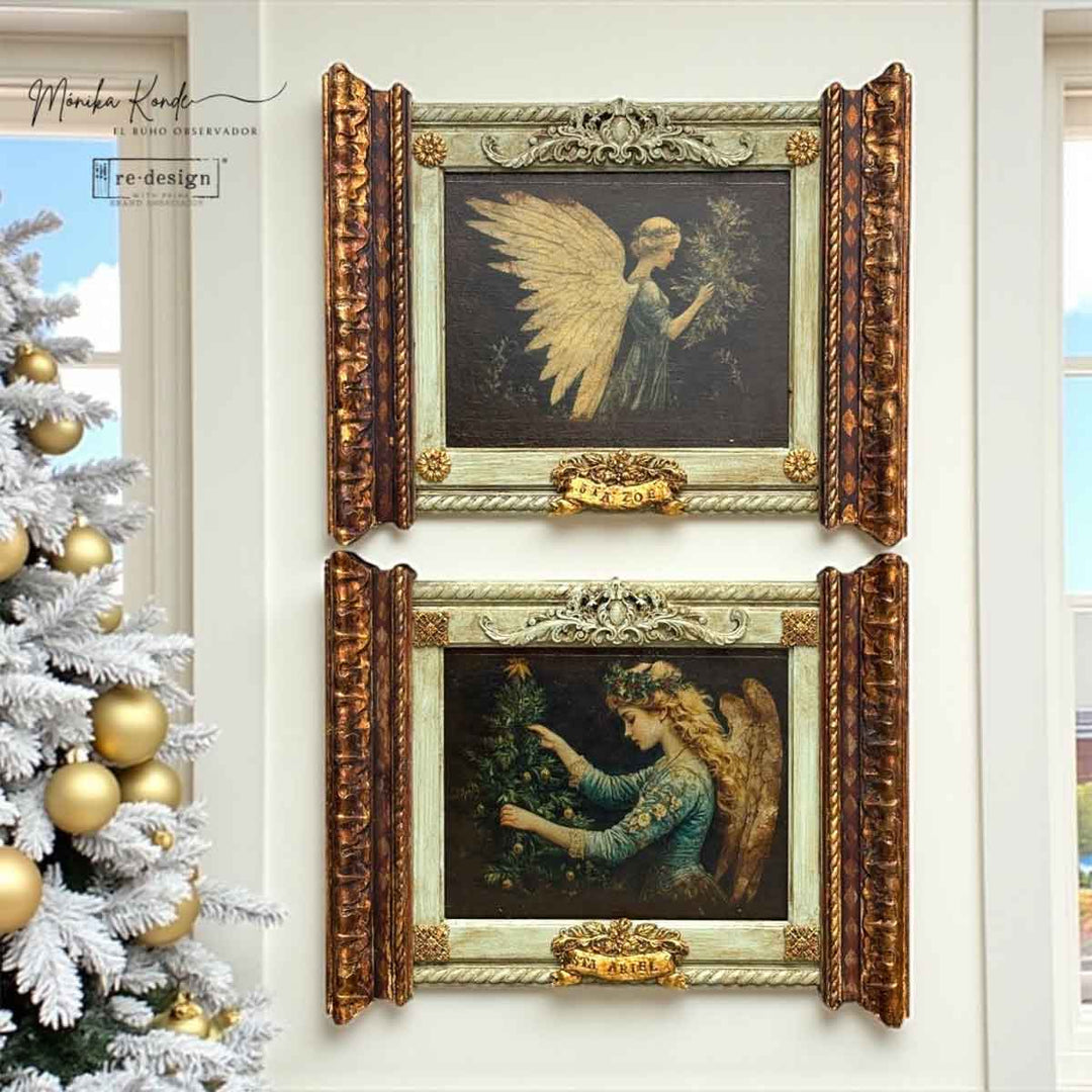 NEW! Redesign A4 Decoupage Fibre Paper - HEAVENLY NOEL - Rustic Farmhouse Charm