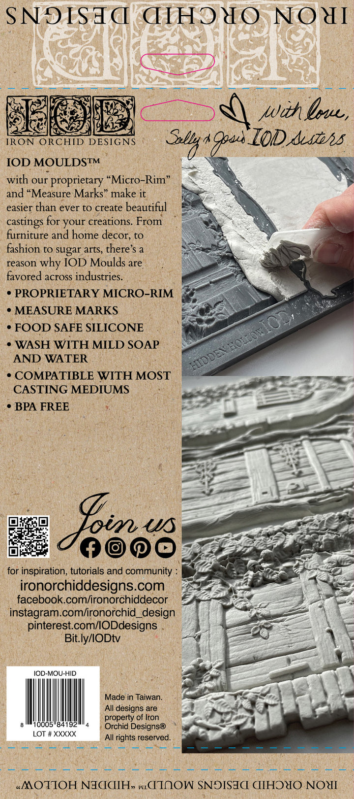 HIDDEN HOLLOW Mould by IOD (6"x10", 15.24cm x 25.4cm) - Rustic Farmhouse Charm