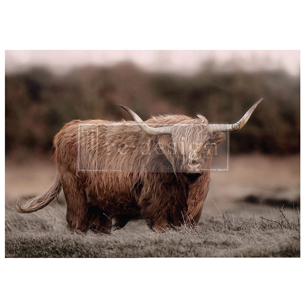 Redesign A1 Decoupage Fibre Paper - HIGHLAND GRACE (59.44cm x 84.07cm) - Rustic Farmhouse Charm