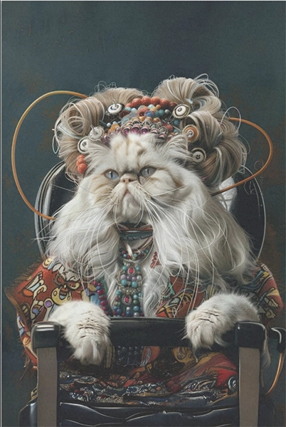 Decoupage Tissue Paper - Hippie Ethnic Cat (50.8cm x 76.2cm) - Rustic Farmhouse Charm