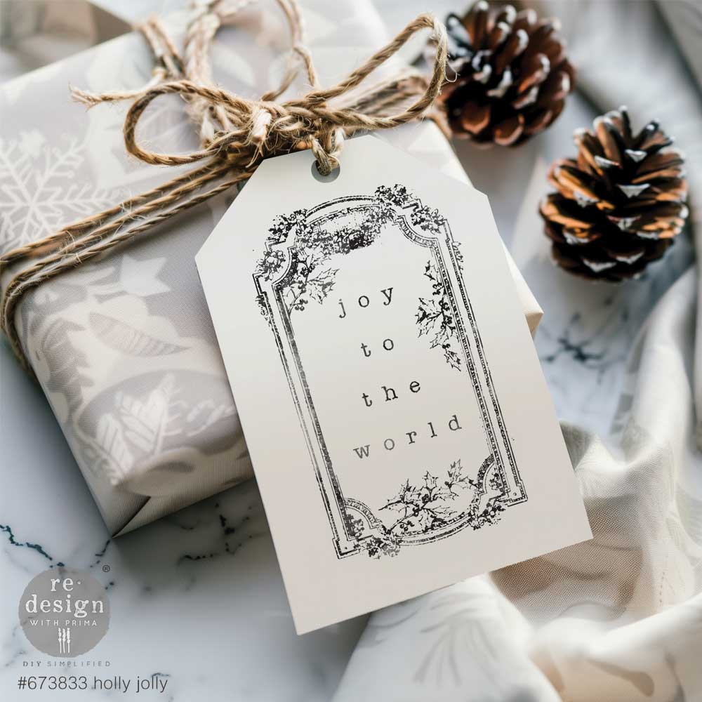 NEW! Redesign Clear Stamp Set - HOLLY JOLLY (20.32cm x 27.94cm) - Rustic Farmhouse Charm