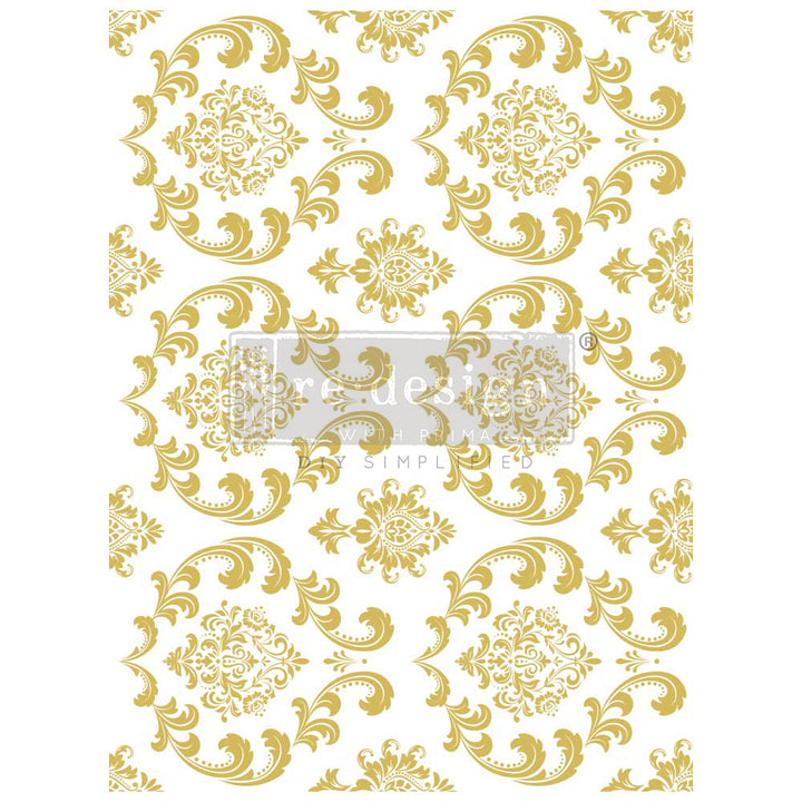 NEW! Redesign Kacha Gold Foil Transfer - HOUSE OF DAMASK (45.72cm x 60.96cm) - Rustic Farmhouse Charm