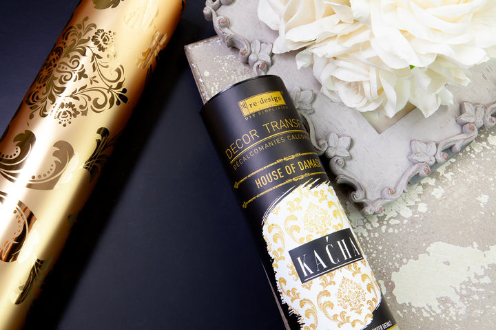 NEW! Redesign Kacha Gold Foil Transfer - HOUSE OF DAMASK (45.72cm x 60.96cm) - Rustic Farmhouse Charm