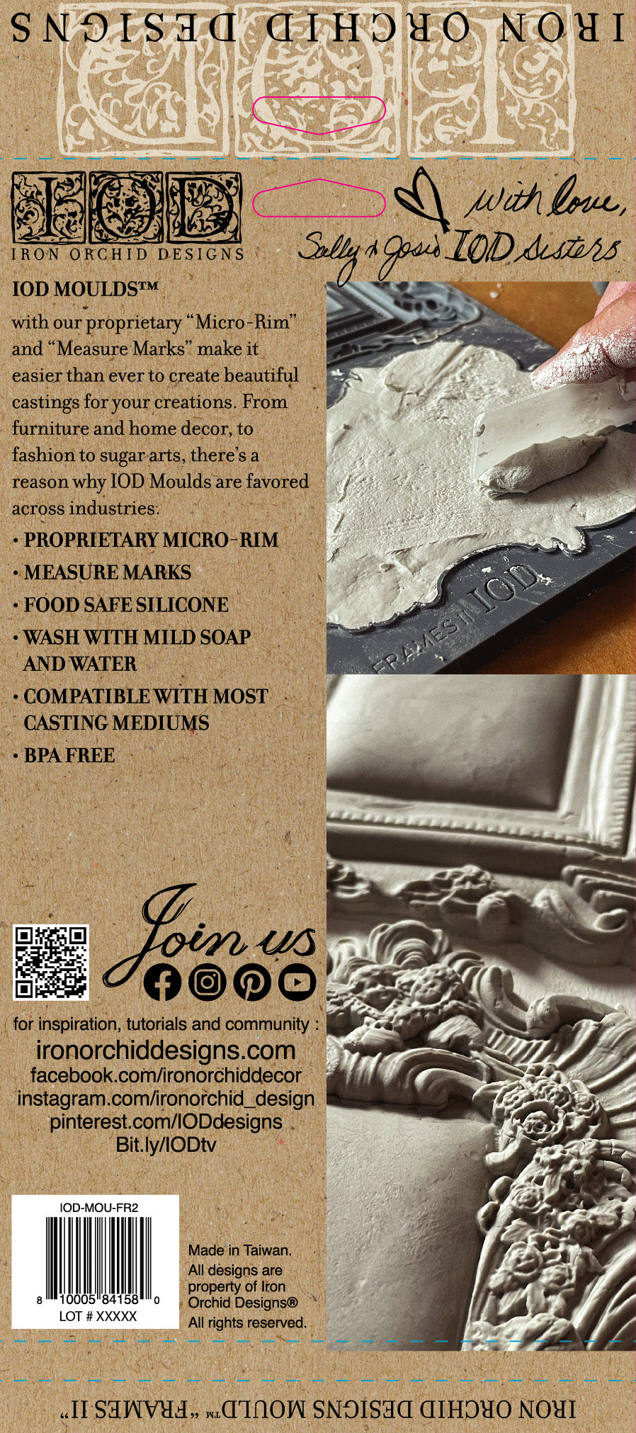 FRAMES 2 Mould by IOD (6"x10", 15.24cm x 25.4cm) - Rustic Farmhouse Charm