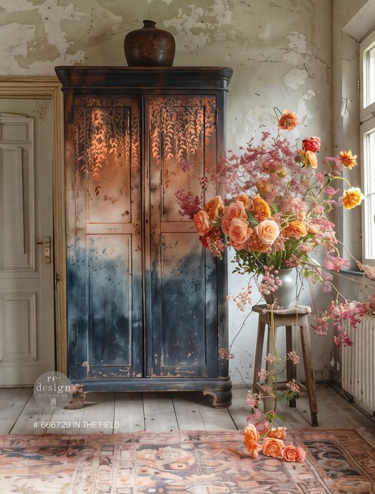 Redesign Kacha Rose Gold Foil Transfer - IN THE FIELD (45.72cm x 60.96cm) - Rustic Farmhouse Charm