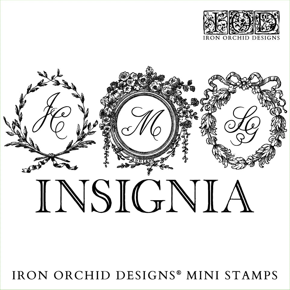 NEW! IOD Stamp Box Set - INSIGNIA (4x 6"x6", 15.24cm x 15.24cm) - Rustic Farmhouse Charm