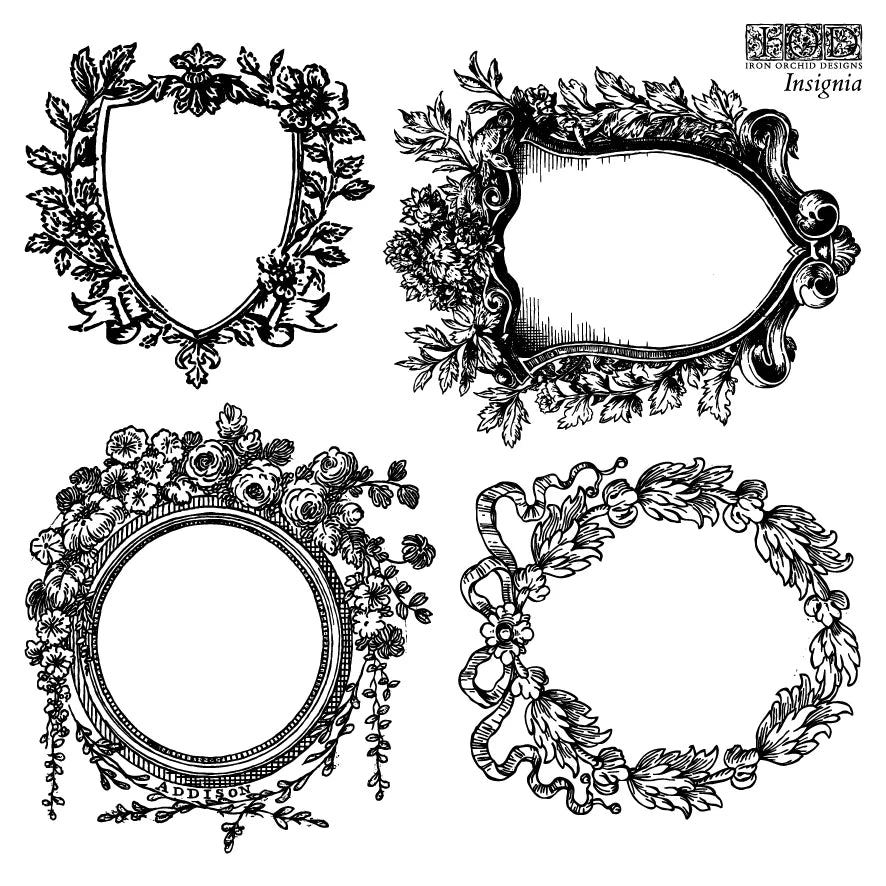 NEW! IOD Stamp Box Set - INSIGNIA (4x 6"x6", 15.24cm x 15.24cm) - Rustic Farmhouse Charm