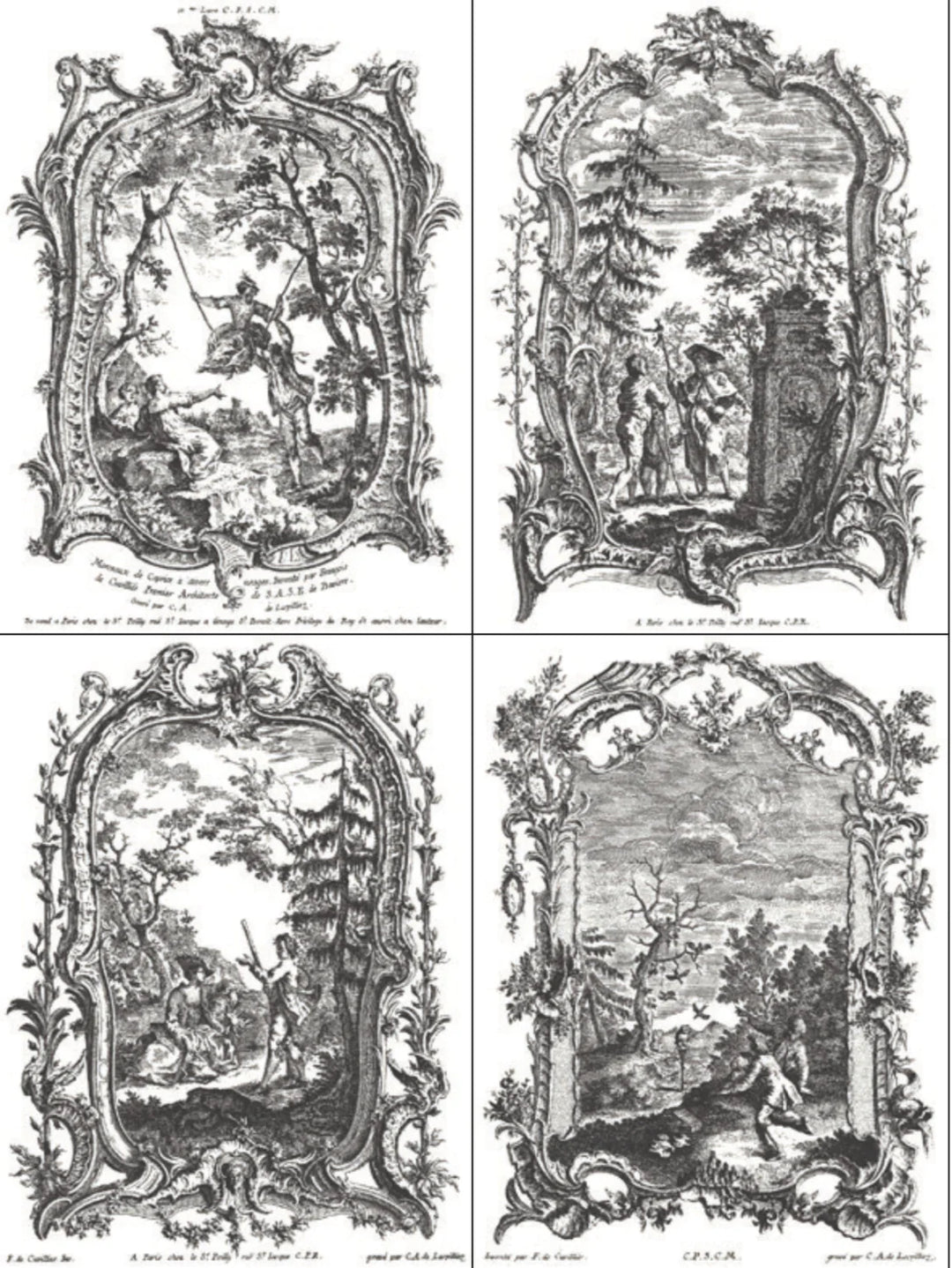 LA CHASSE Paint Inlay by IOD (set of eight 12"x16" sheets) - Rustic Farmhouse Charm