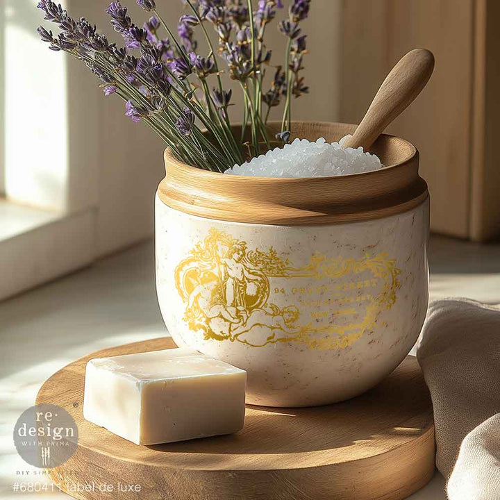 Redesign Middy Gold Foil Transfer - KACHA LABEL DE LUXE (2 sheets, each 21.59cm x 27.94cm) - Rustic Farmhouse Charm