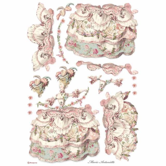 Stamperia Rice Paper - LADY PINK (A3) - Rustic Farmhouse Charm